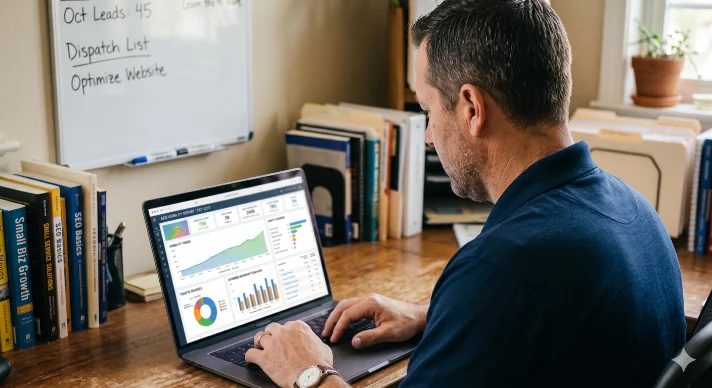 An owner reviewing their dashboard and plan